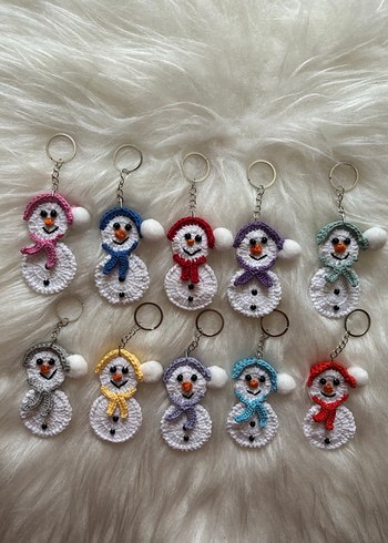 Renkli Boncuklu Kardan Adam Anahtarlıklar adet 32 tl - Görsel 2