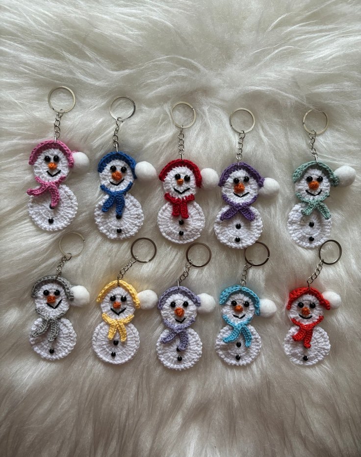 Renkli Boncuklu Kardan Adam Anahtarlıklar adet 32 tl - Görsel 5