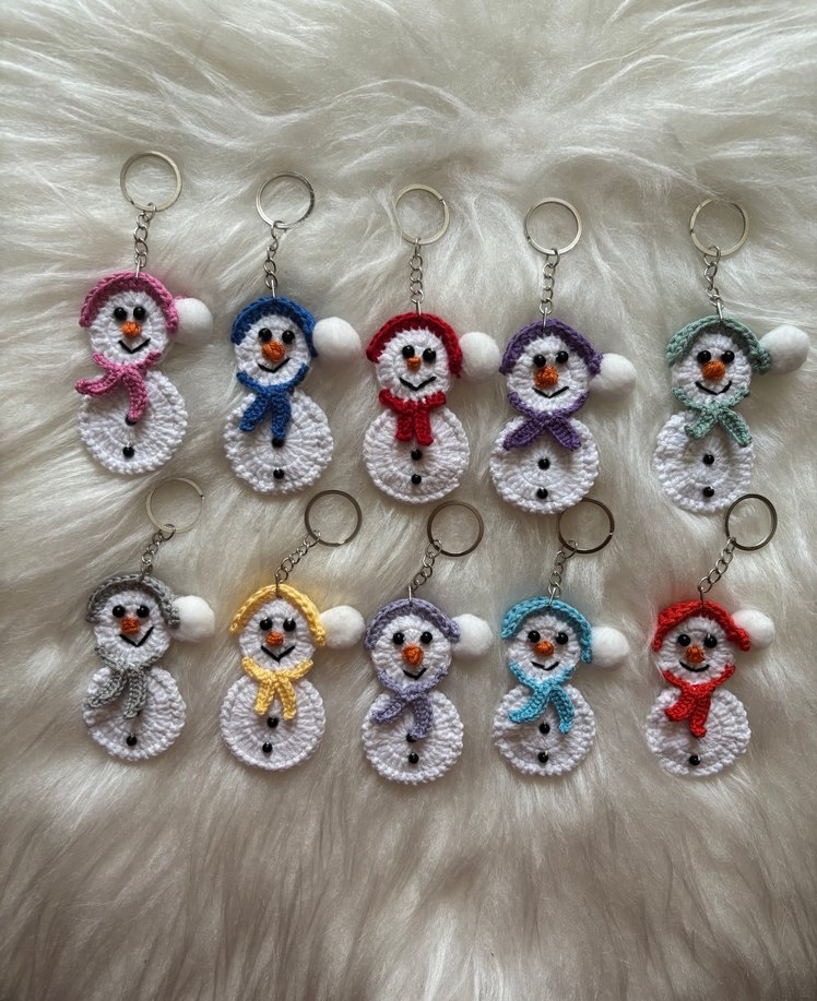 Renkli Boncuklu Kardan Adam Anahtarlıklar adet 32 tl - Görsel 3