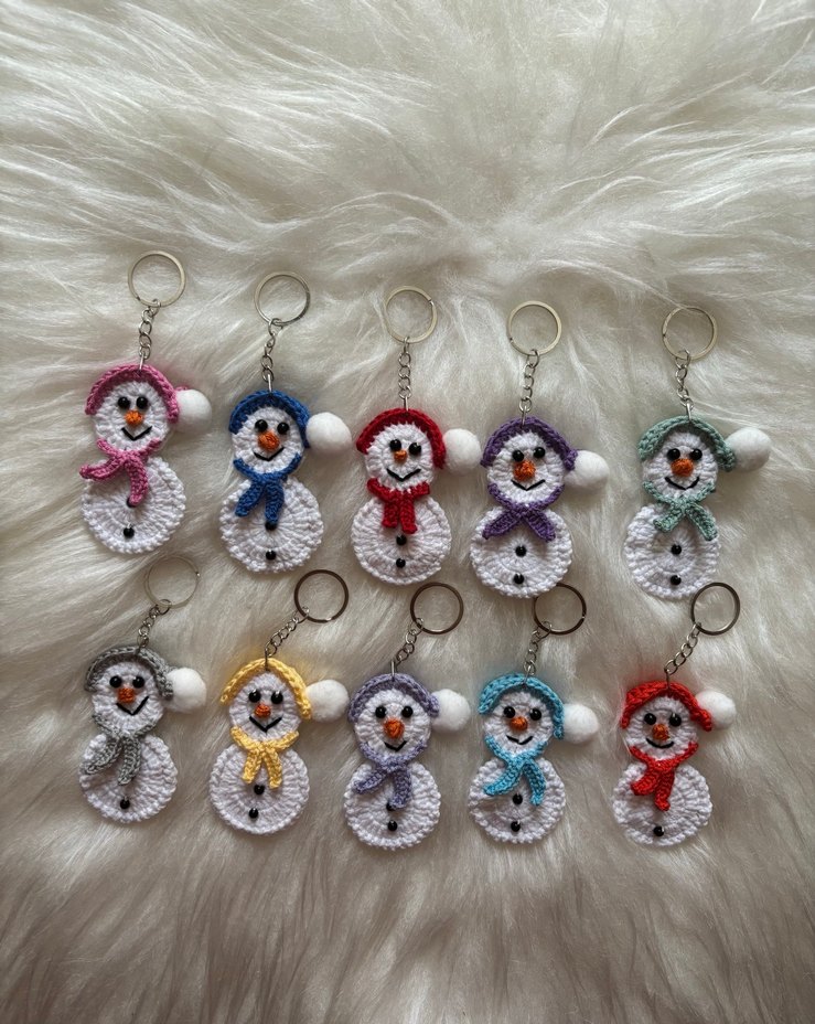 Renkli Boncuklu Kardan Adam Anahtarlıklar adet 32 tl - Görsel 2