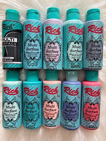 Rich 120 ml boyalar adet 65 tl
