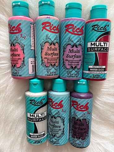  Beden Renk Rich 120 ml boyalar adet 65 tl