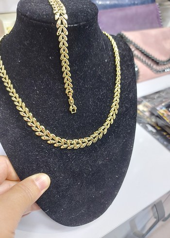 Beden altın Renk xuping set kolye bileklik