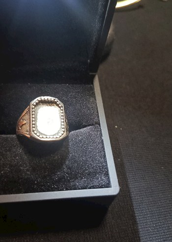 gümüş renk Vintage Erkek Yüzük - Görsel 3