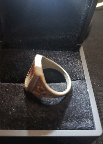 gümüş renk Vintage Erkek Yüzük - Görsel 2