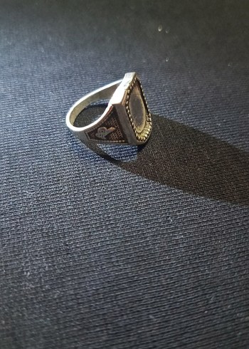 gümüş renk Vintage Erkek Yüzük - Görsel 9