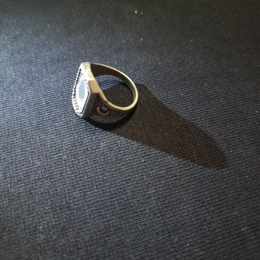 gümüş renk Vintage Erkek Yüzük - Görsel 4