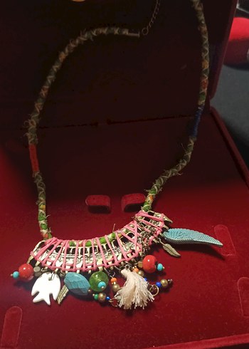 Uzun Renkli Boncuklu Bohem Kadın Kolye - Görsel 8