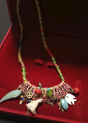 Uzun Renkli Boncuklu Bohem Kadın Kolye - Görsel 9