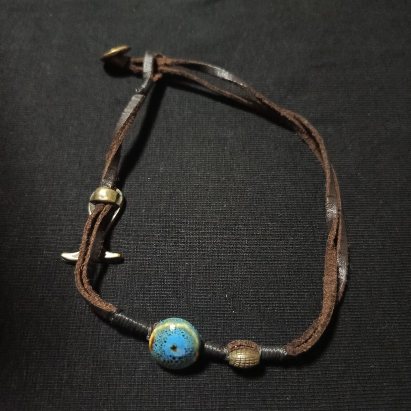 Turkuaz Mini Yılan Desenli Bohem Kadın Kolye - Görsel 4