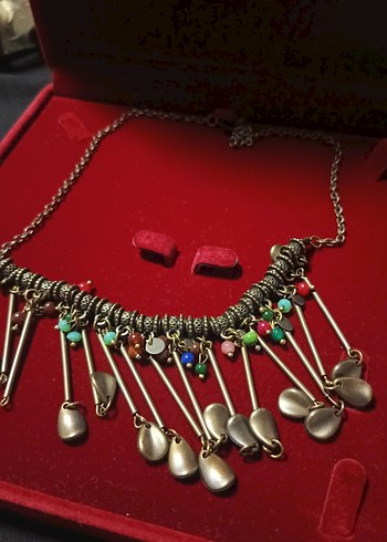 Renkli Etnik Bohem Zincir Detaylı Uzun Kolye - Görsel 3