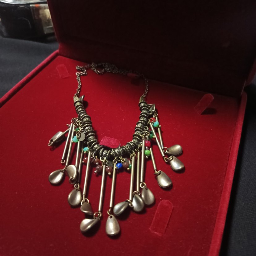 Renkli Etnik Bohem Zincir Detaylı Uzun Kolye - Görsel 5