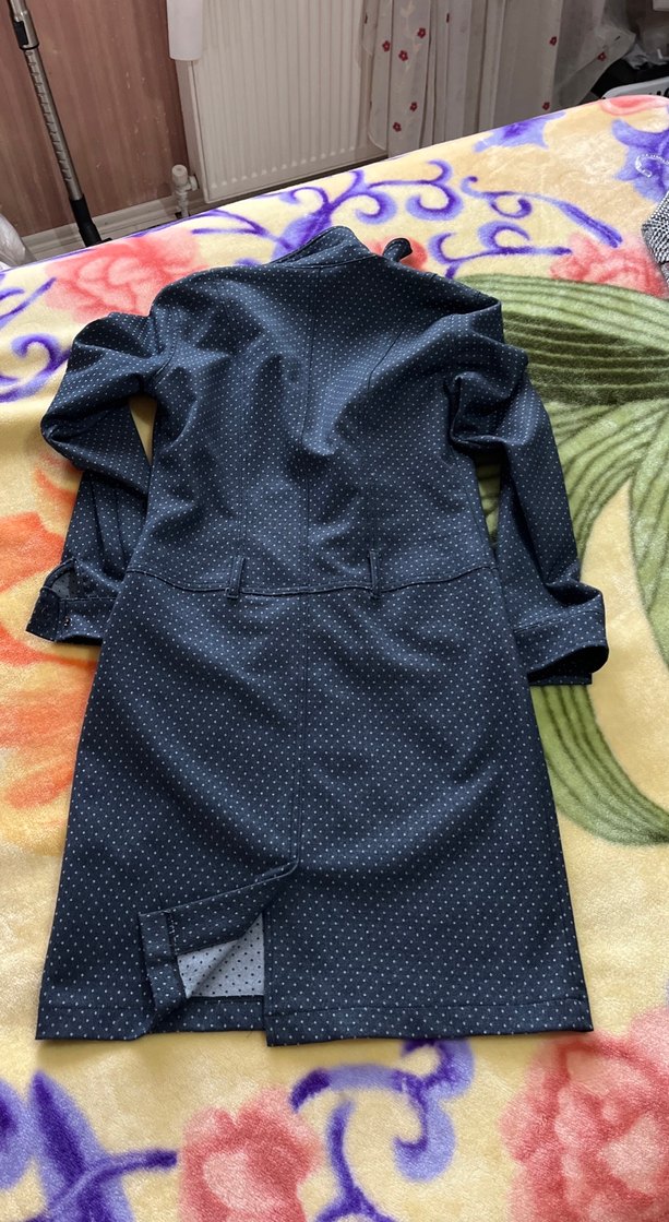 Düğmeli Uzun Lacivert elbise - Görsel 2