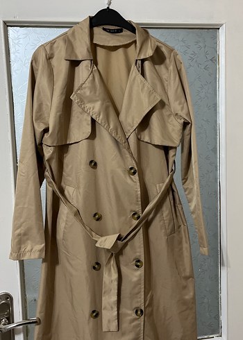 Bej  Kemerli Kadın Trençkot - Görsel 2