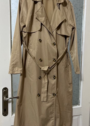 Bej  Kemerli Kadın Trençkot - Görsel 5