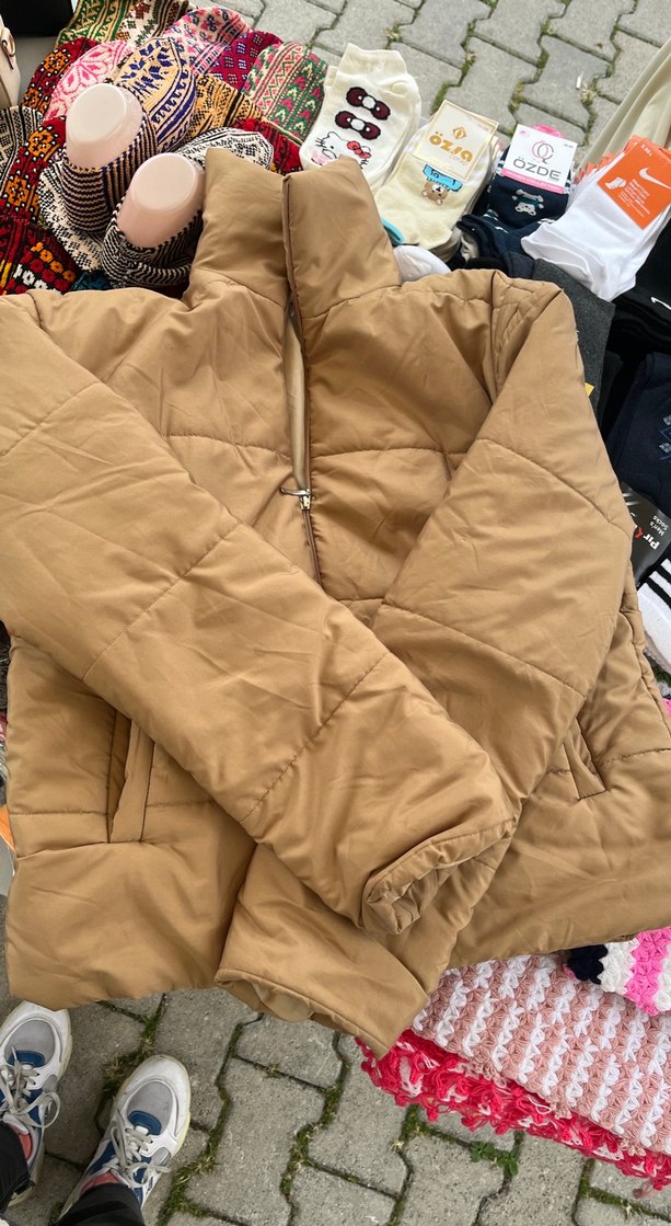 Kahverengi Fermuarlı Kadın mont - Görsel 3