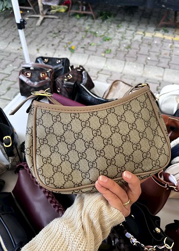 Kahverengi Deri Baskılı Kadın Omuz Çantası - Görsel 4