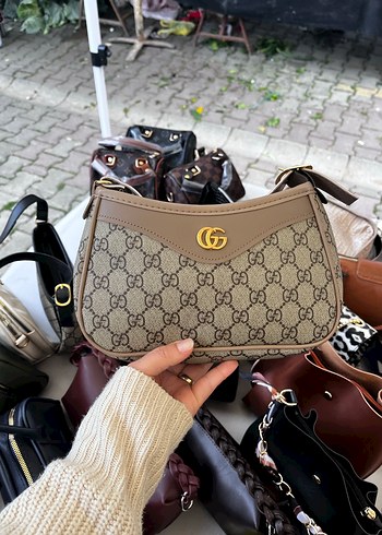 Kahverengi Deri Baskılı Kadın Omuz Çantası - Görsel 3