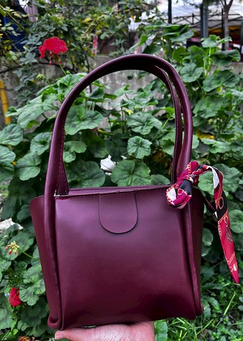 Bordo Kadın Deri Tokalı Çanta - Görsel 2