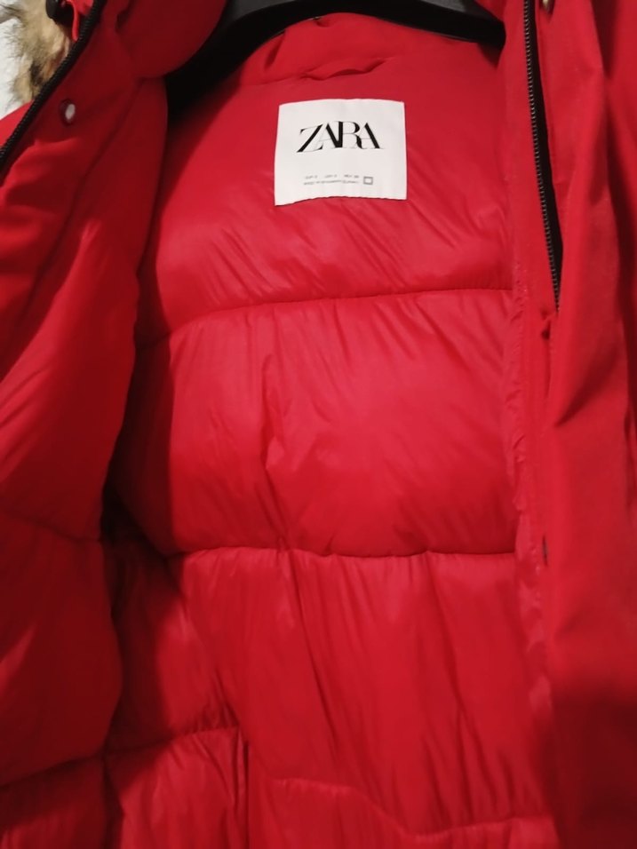 Kürklü Kırmızı  erkek  Kışlık Mont - Görsel 3