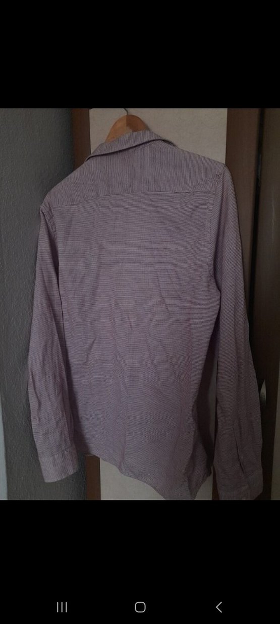 Bordo Erkek Keten Gömlek Uzun Kollu - Görsel 2