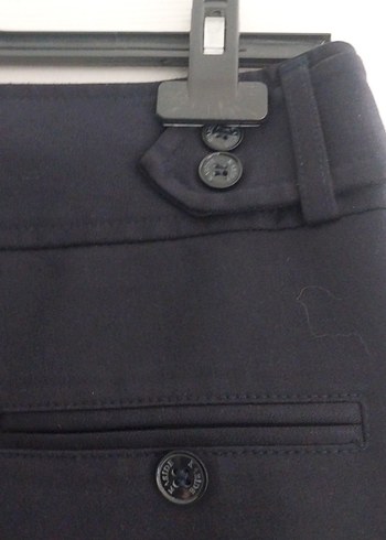 Düğmeli lacivert Kadın Kumaş Pantolon - Görsel 9