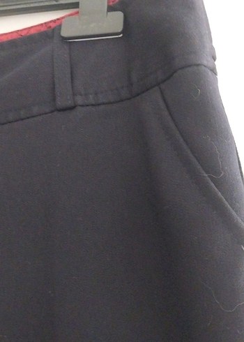 Düğmeli lacivert Kadın Kumaş Pantolon - Görsel 5