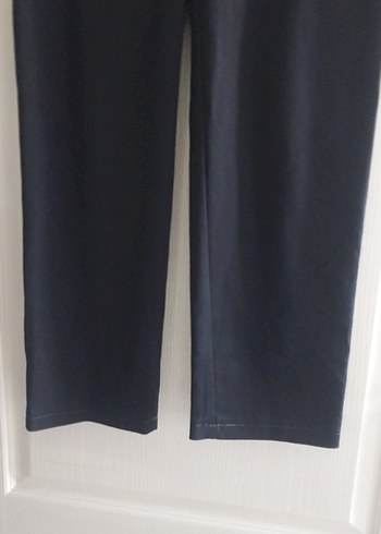 Düğmeli lacivert Kadın Kumaş Pantolon - Görsel 2