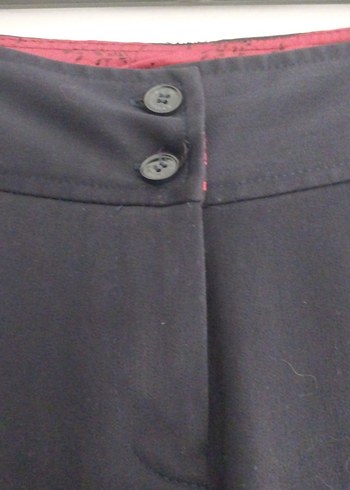 Düğmeli lacivert Kadın Kumaş Pantolon - Görsel 6