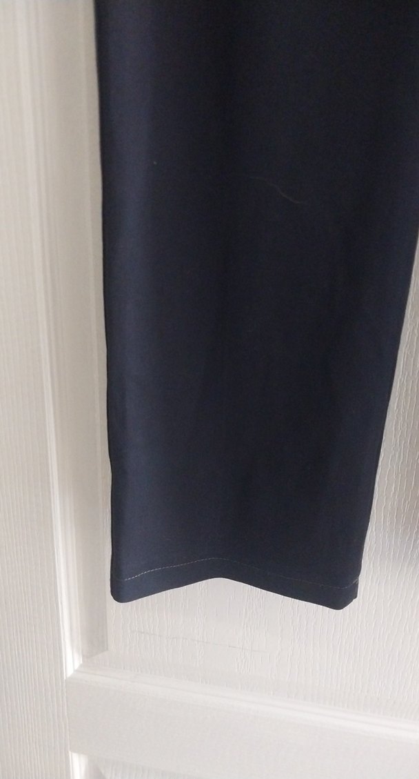 Düğmeli lacivert Kadın Kumaş Pantolon - Görsel 4