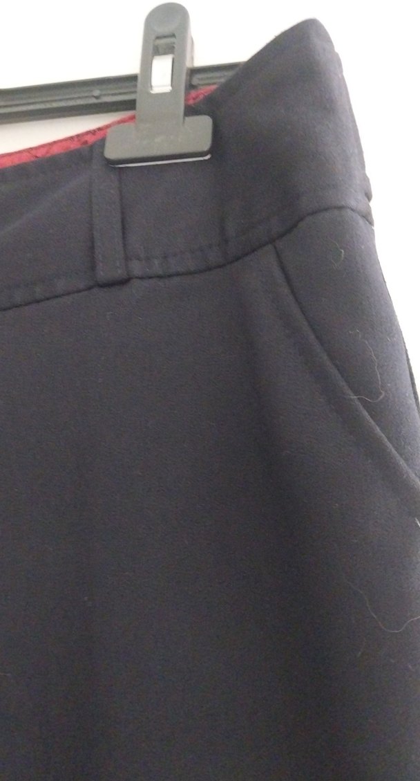 Düğmeli lacivert Kadın Kumaş Pantolon - Görsel 5