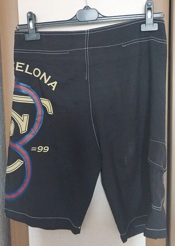 Siyah Erkek Baskılı Deniz Şortu - Görsel 3