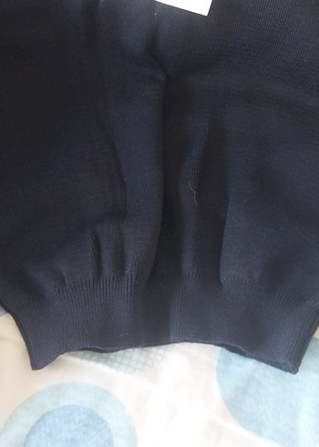 V Yaka Mavi Erkek Yün Kazak - Görsel 6