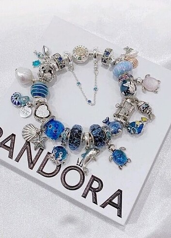 Beden lacivert Renk Pandora Mavi Dünya Klips Charm
