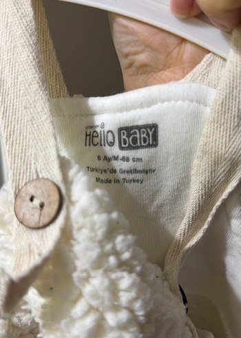 Beyaz Peluş Bebek Kış Tulumu - Görsel 4