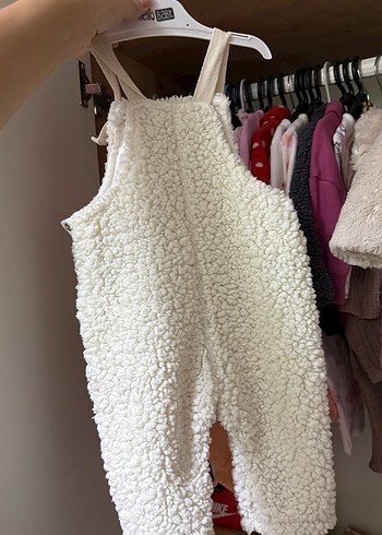 Beyaz Peluş Bebek Kış Tulumu - Görsel 2