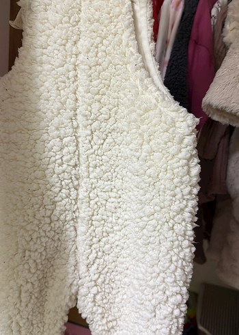 Beyaz Peluş Bebek Kış Tulumu - Görsel 3