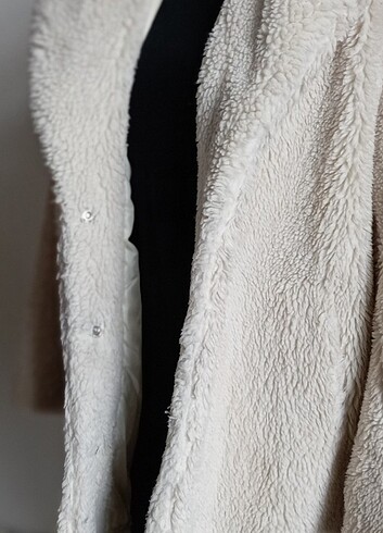 xl Beden beyaz Renk DeFacto Peluş Kaban