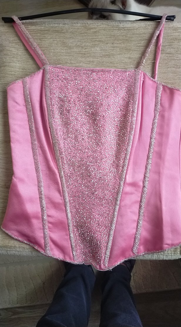 Pembe Drapeli Uzun Straplez Abiye Elbise - Görsel 4