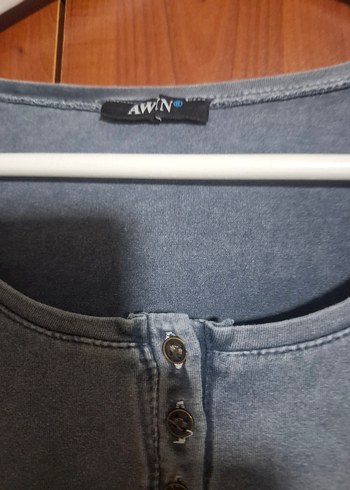 Awşin Marka Gri Düğmeli Uzun Kollu  Sweatshirt - Görsel 9