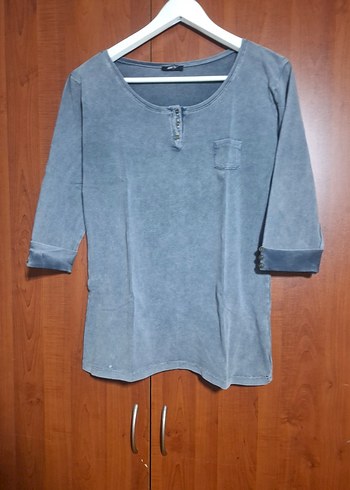 Awşin Marka Gri Düğmeli Uzun Kollu  Sweatshirt - Görsel 8