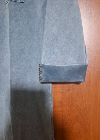 Awşin Marka Gri Düğmeli Uzun Kollu  Sweatshirt - Görsel 4