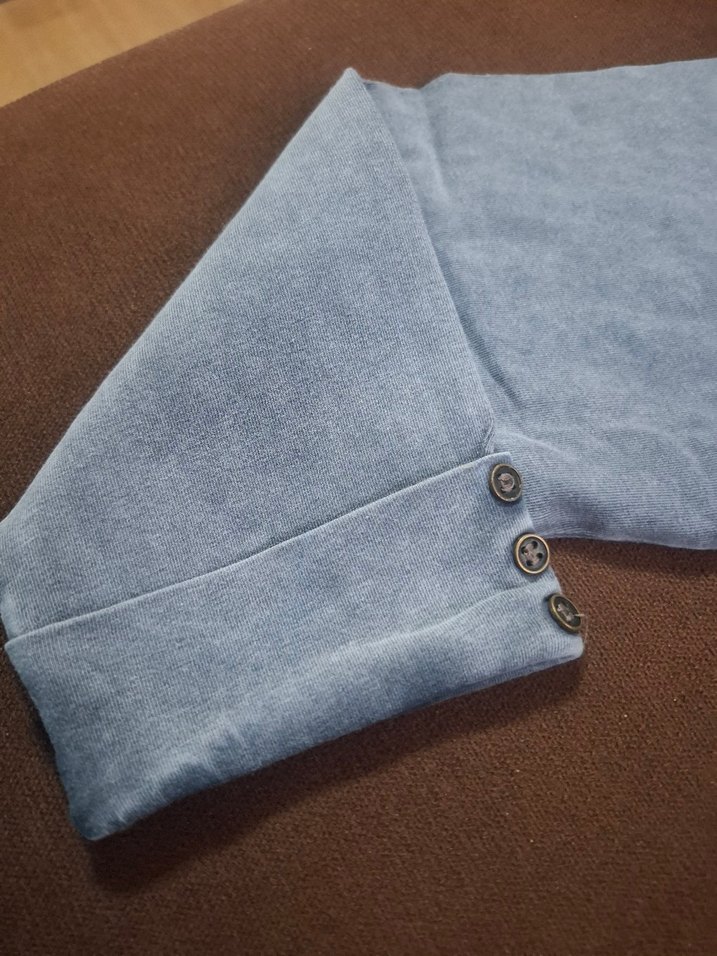 Awşin Marka Gri Düğmeli Uzun Kollu  Sweatshirt - Görsel 2