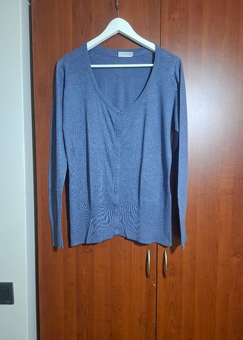 Yessica Marka Düğmeli Mavi Kadın Hırka - Görsel 3