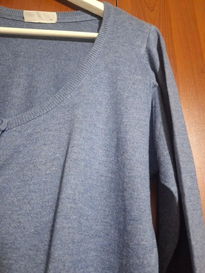 Yessica Marka Düğmeli Mavi Kadın Hırka - Görsel 5