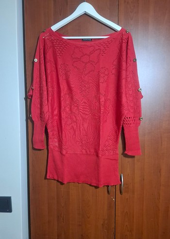 Mintaş Marka Kırmızı Ajurlu Kazak - Görsel 4