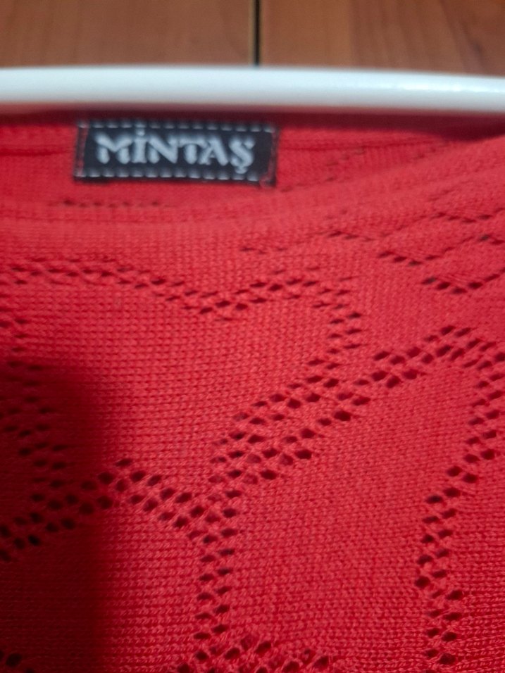 Mintaş Marka Kırmızı Ajurlu Kazak - Görsel 5