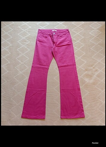 Collezione Collezione likrali kırmizı jeans pantolon