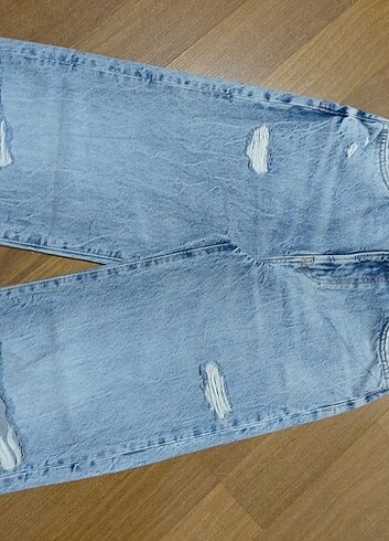 36 Beden mavi Renk Zara Denim yirtik jeans Pantolon
