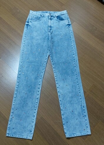 BERSHKA RENKLI TASLI HARİKA JEANS PANTOLON 
